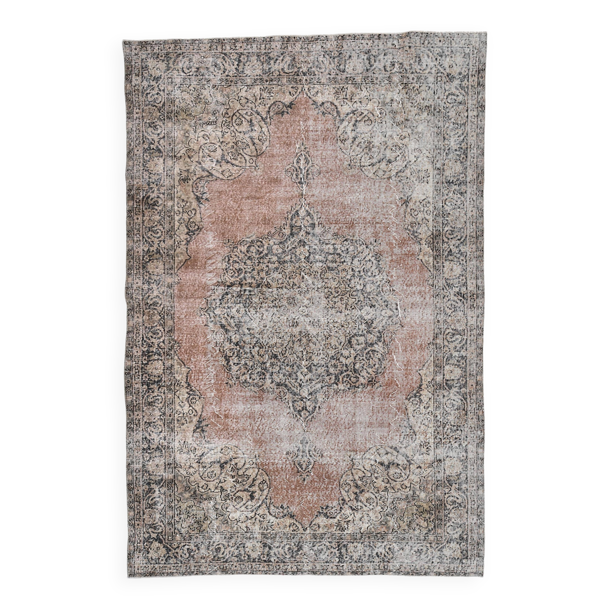 57s Red & Navy Blue Persian Rug 205x307Cm