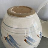 Signed ceramic lamp, new 200 cm cable, new lampshade