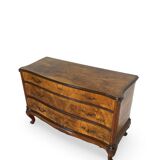 Italian art deco burl walnut chest of drawers, 1940s/50s