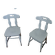 Série de 4 chaises bistrot anciennes en chêne GRISE