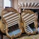 Pair of mirrors style louis xv rocaille in gilded wood carved 1900
