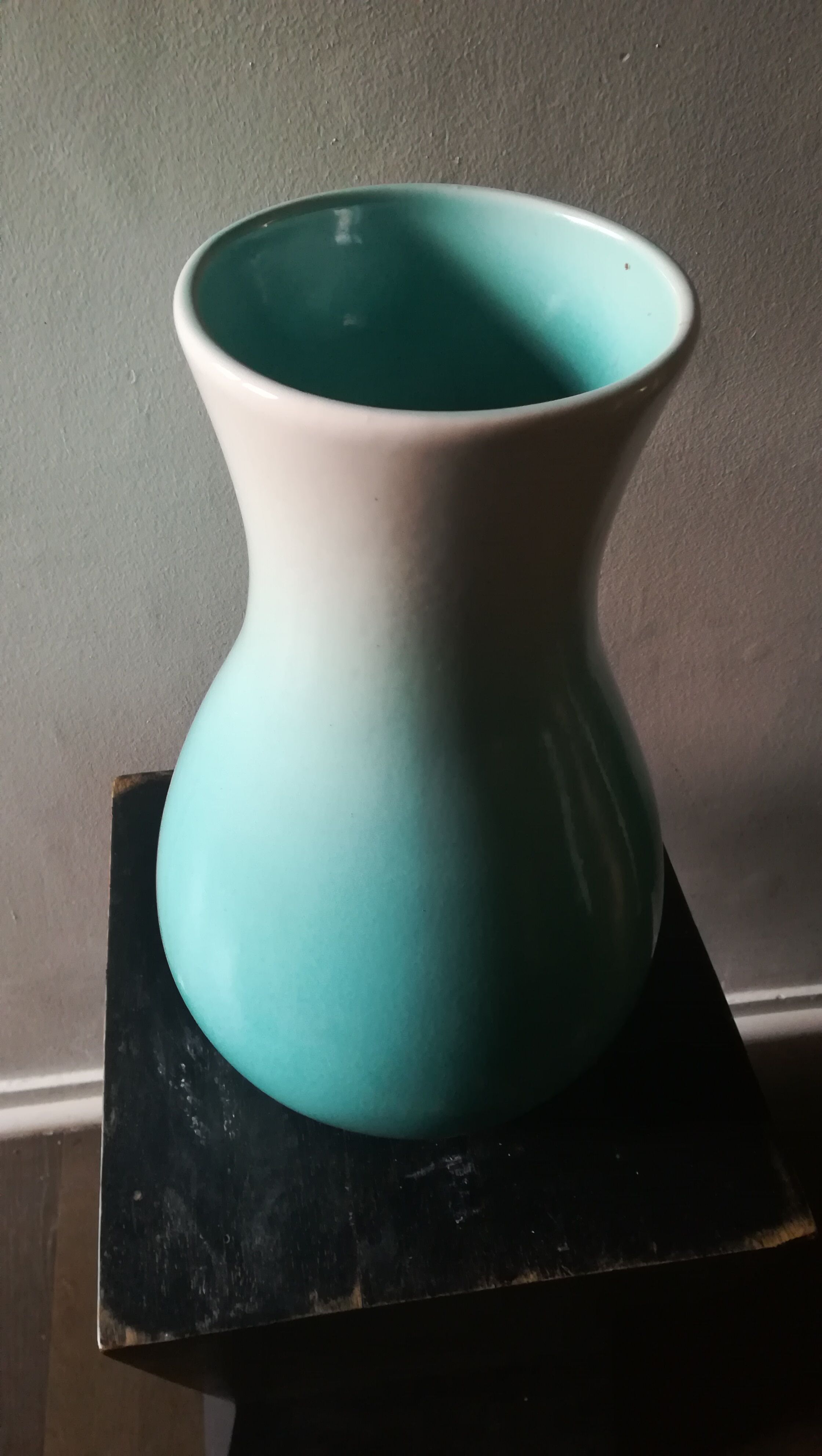 Large vase ceramic signed turquoise blue vallauris Ricard, around 1960.