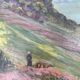 Large HST painting "Animated landscape" Dauphiné Creuse (?) signed P. Richard 1941