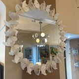Murano mirror, white butterflies