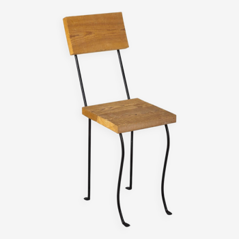 Patrice Gruffaz wooden and black metal chair