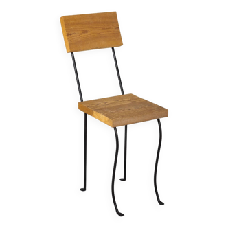 Chaise en bois et métal noir Patrice Gruffaz