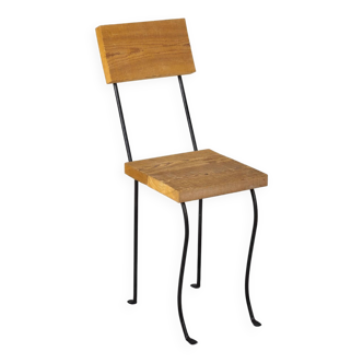 Patrice Gruffaz wooden and black metal chair