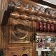 Antique neo-Renaissance hall coat rack with mirror and umbrella stand.