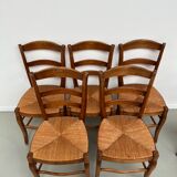 6 50s straw chairs