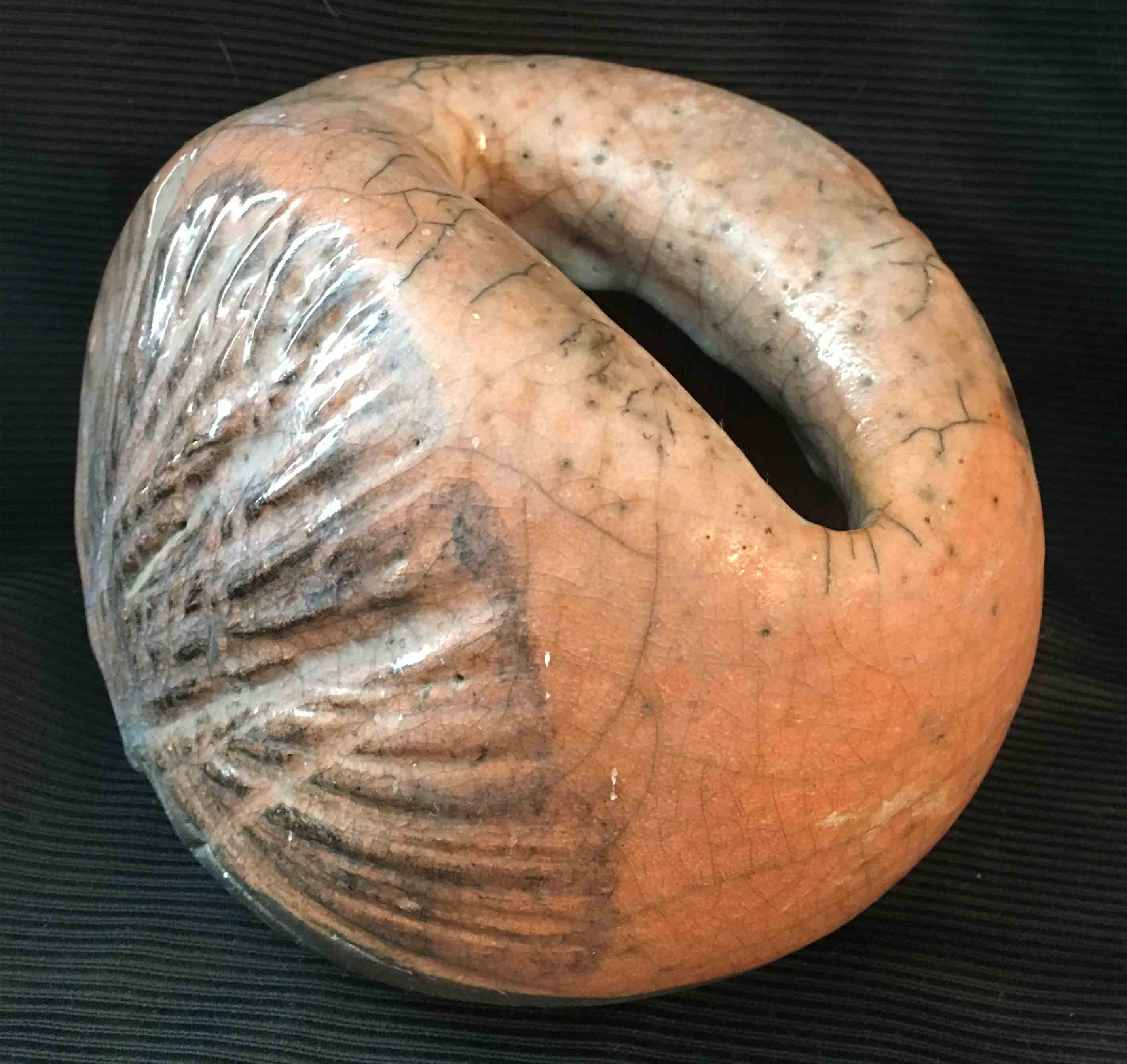 Deux vases céramique émail Raku craquellé