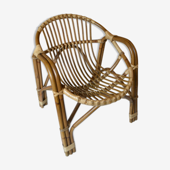 Rattan armchair vintage basket