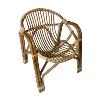 Rattan armchair vintage basket