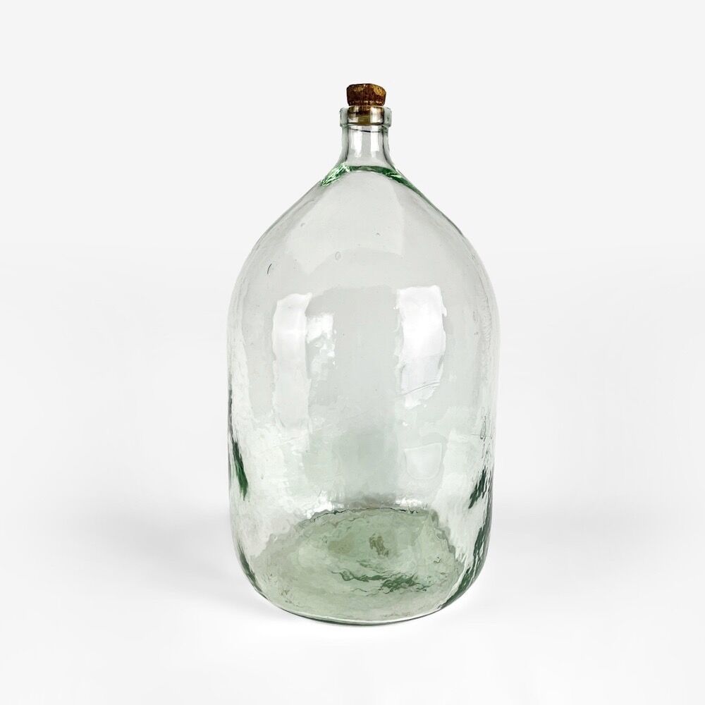 Demijohn transparent cylindrical molded glass 30 l