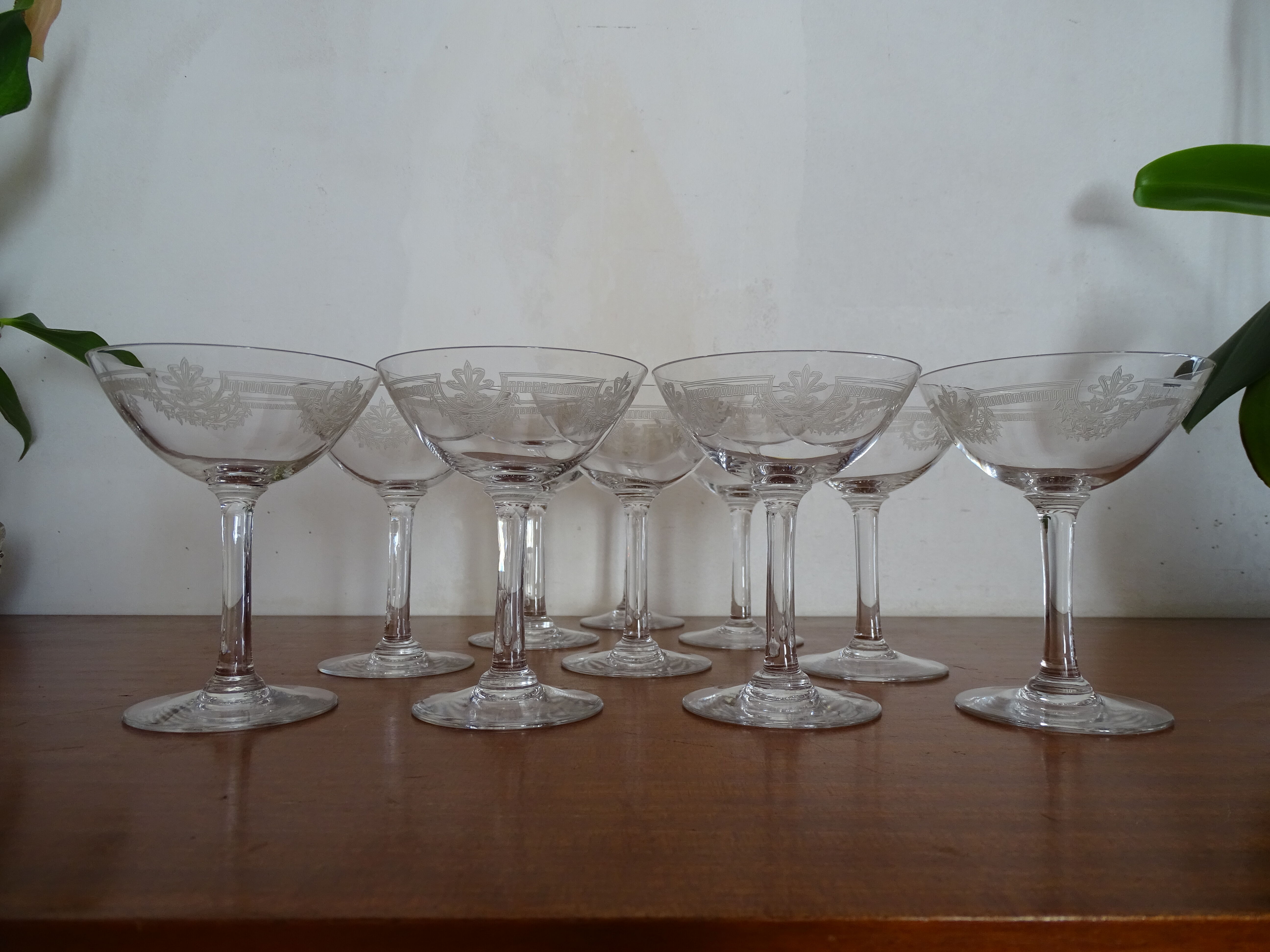 10 glasses champagne crystal Saint Louis - Model Manon- 12 cm