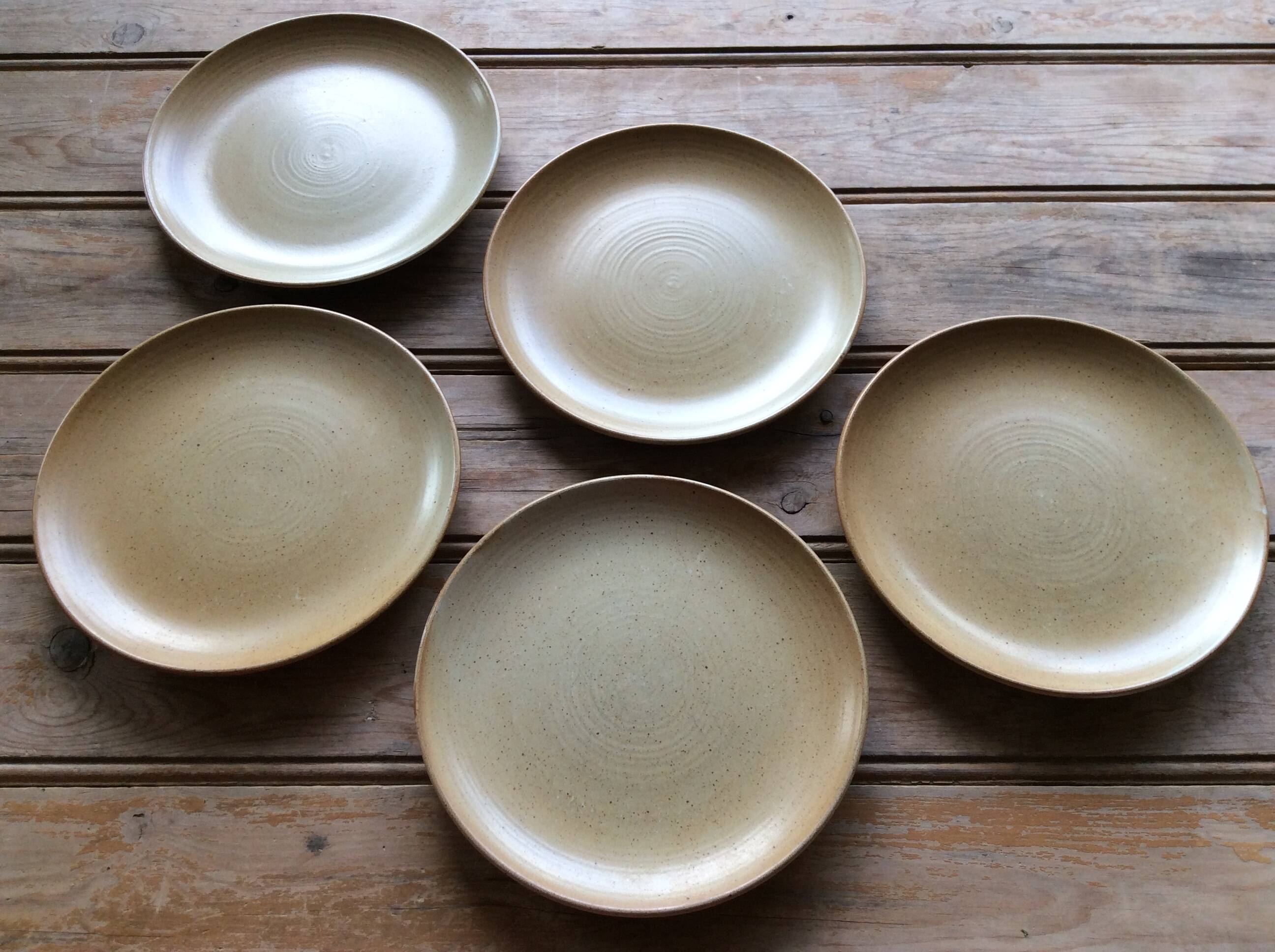 5 stoneware dessert plates