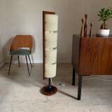 Totem floor lamp in teak and vintage perspex