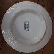 Assiette sur pied Royat Sarreguemines décor bleu