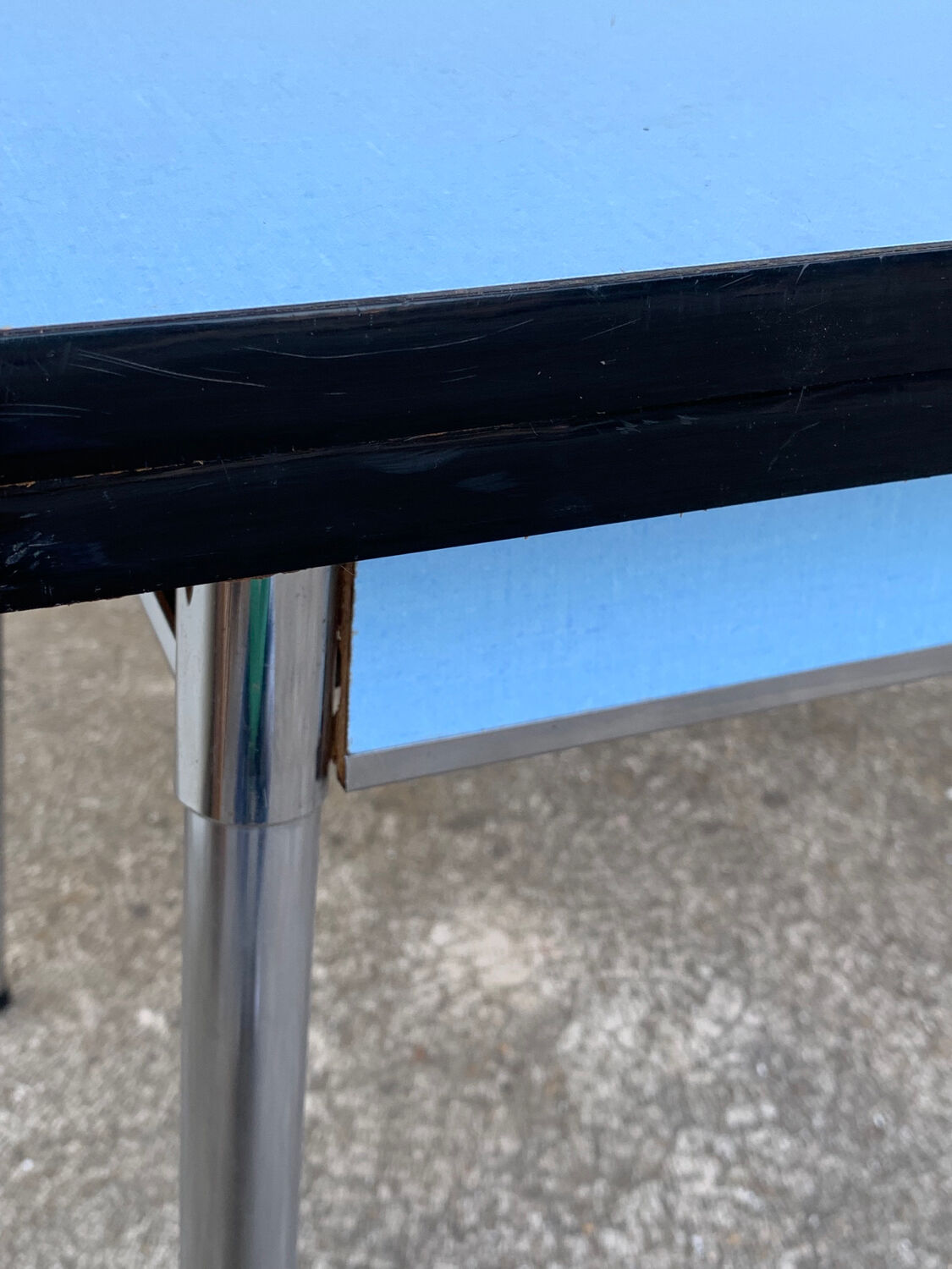 Blue formica table Sogemap 1960