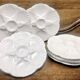 6 assiettes à huîtres blanche barbotine Sarreguemines