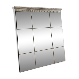 Large industrial-style mirror with glazing bars.