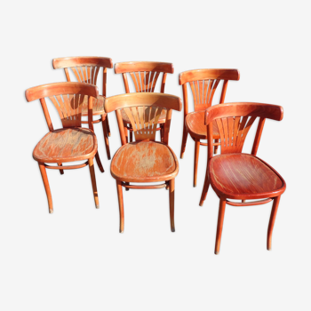 Set de 6 chaises bistrot rouge