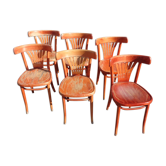 Set de 6 chaises bistrot rouge