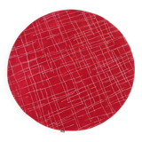 Hand-tufted Vintage Red Circular Rug by Tisca 1980's