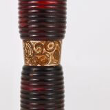 Decorative Kokeshi doll sculpture from northern Japan, hand-painted, signed.