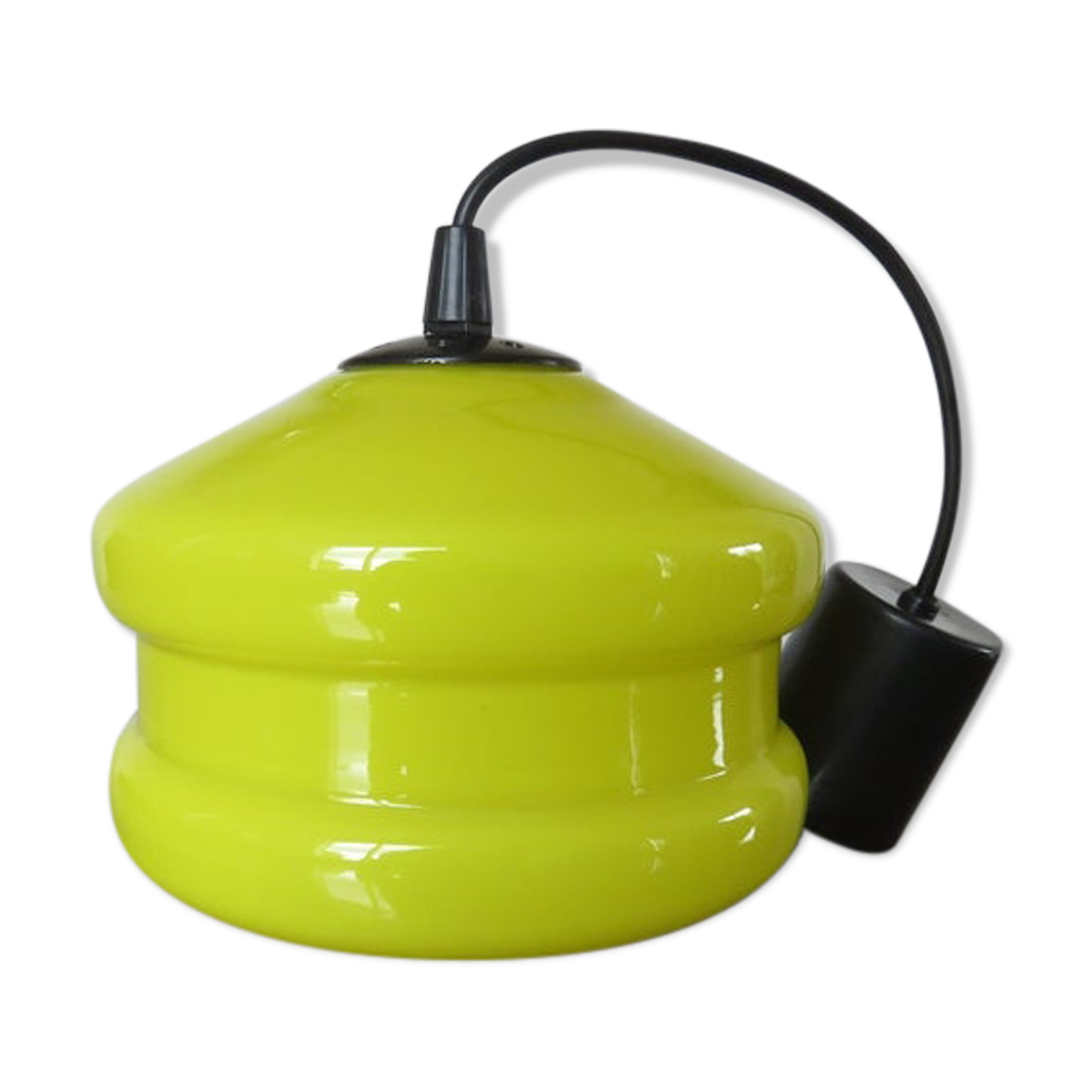 Hanging in yellow opaline 60 70 years