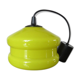 Suspension en opaline jaune années 60 70