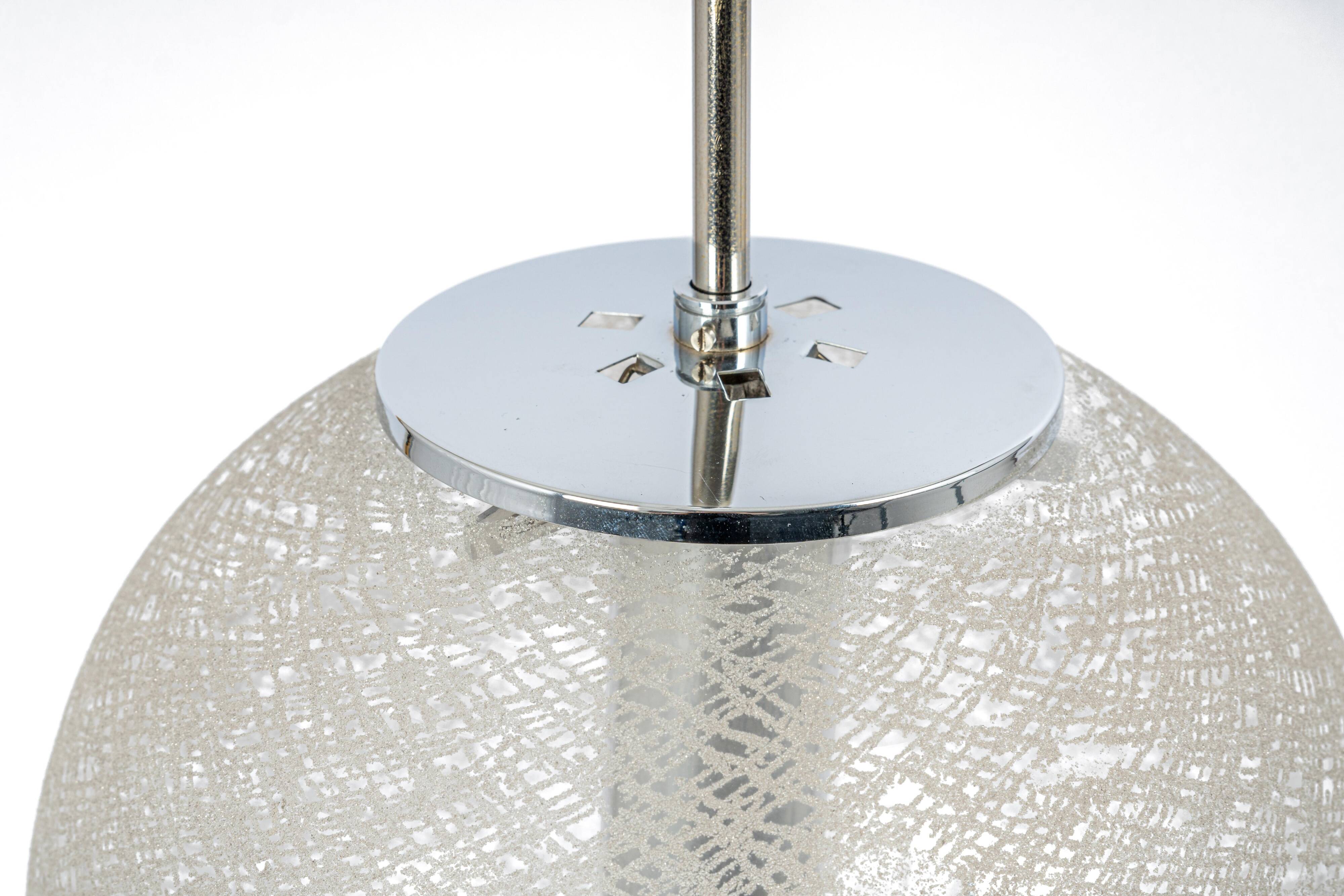 1 out of 10 Limburg Chrome with glass ball pendant, Germany, 1970s