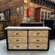 Old workshop furniture with 6 drawers.