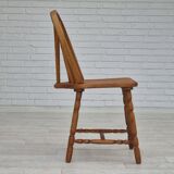 1960s, set of 4 scandinavian dining chairs in solid oak wood, original good condition.