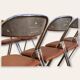 10 vintage skai and chrome metal folding chairs 1970