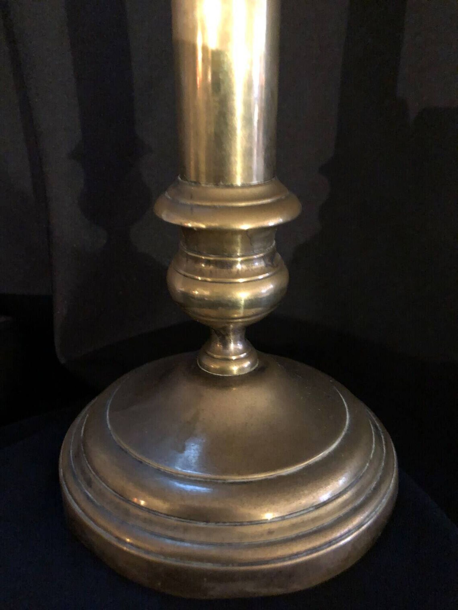 Bronze torch candle holder early 20th century