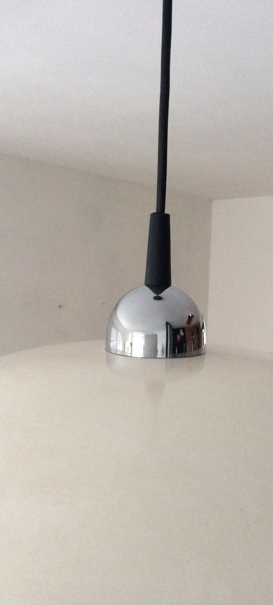 Vintage metal saucer pendant lamp from the 70s