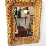 Mirror, braided rattan frame, 1960