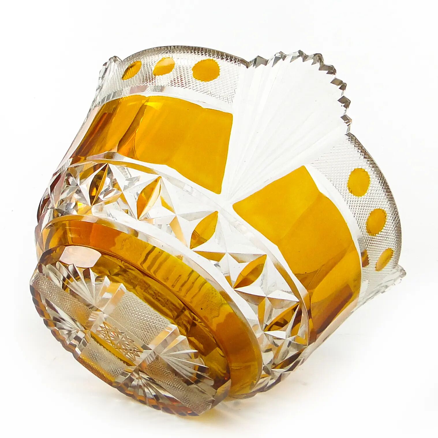 Mid-century modern fruit bowl, crystal, Poland, 1970s