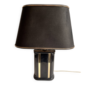 Lampe céramique noir et doré
