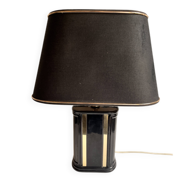 Black and gold ceramic lamp