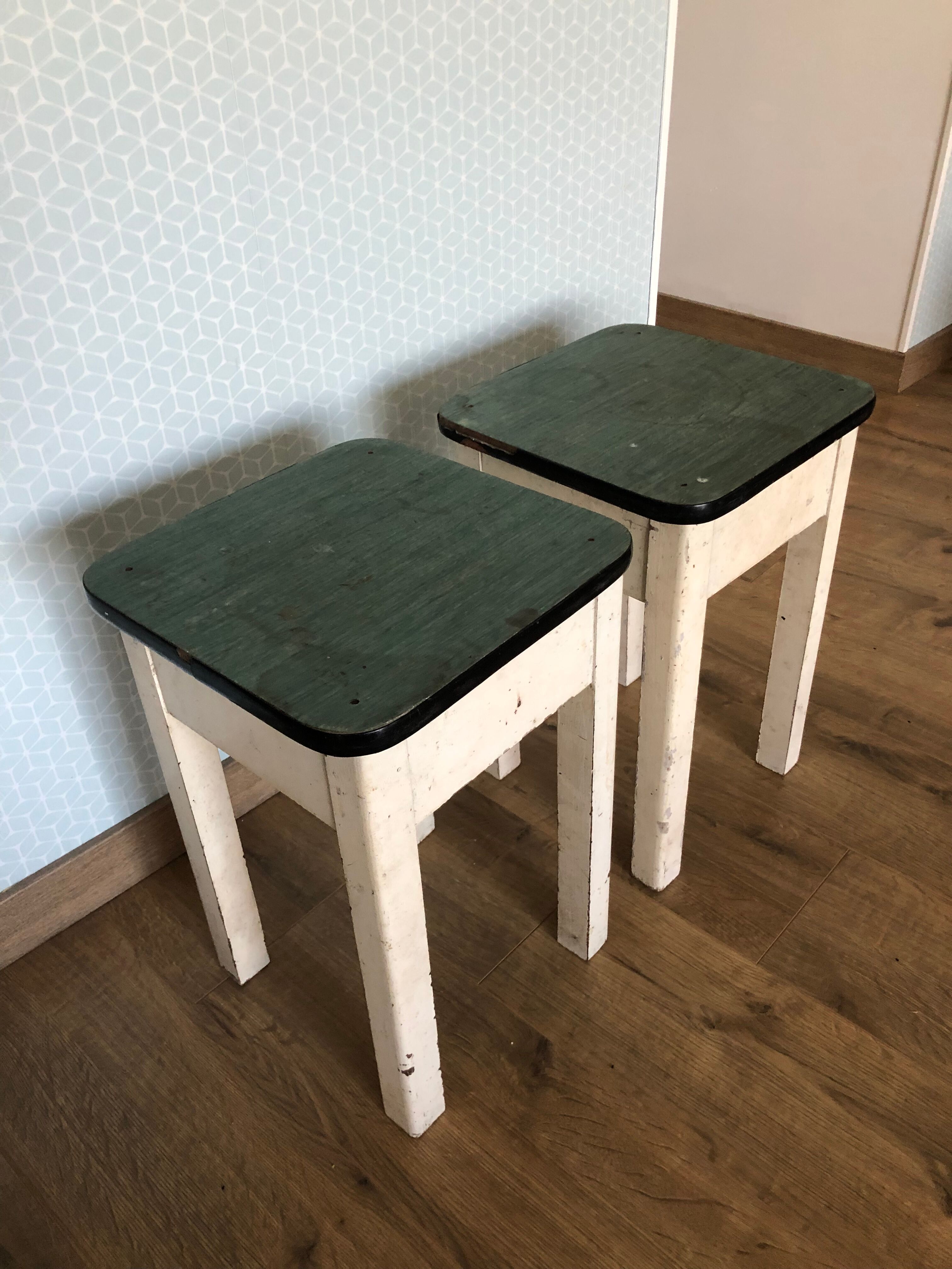 Wooden and formica stools