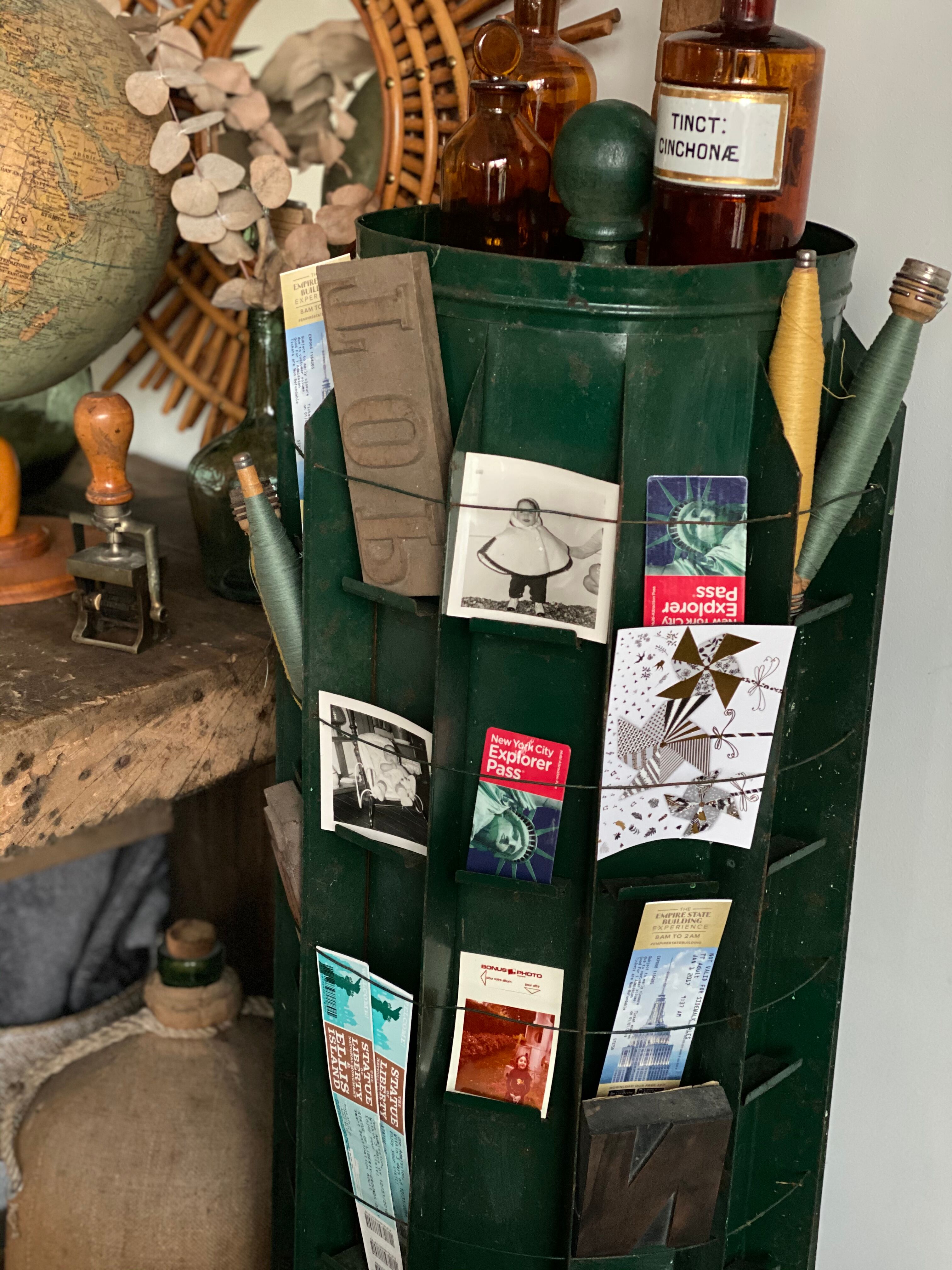 Ancient seed-bag turnstile display