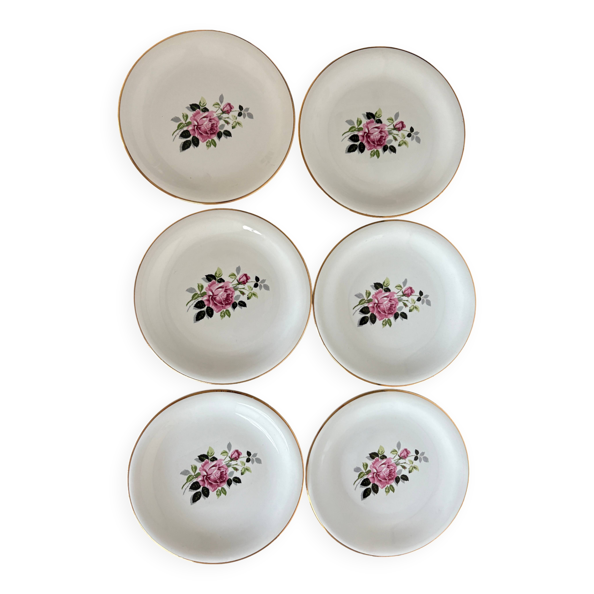 6 Amandinoise dessert plates