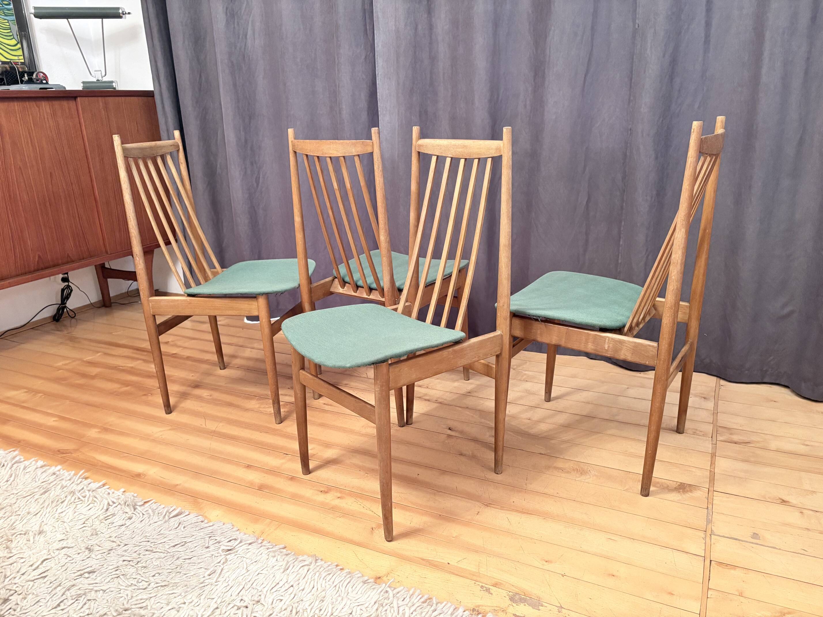 Ensemble de quatre chaises Casala, Allemagne, années 1960.