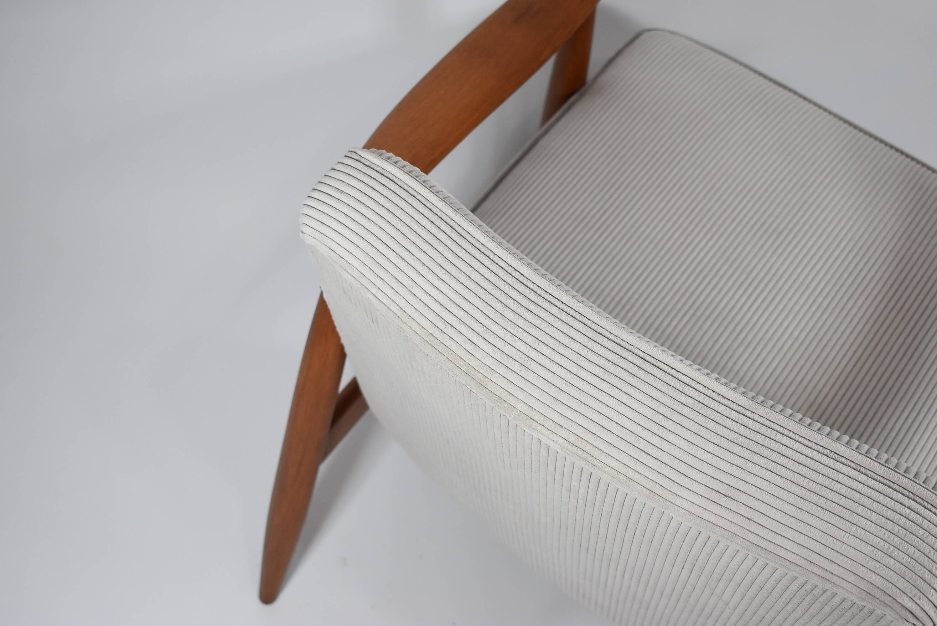 Famous Vintage armchair "Kedzior", fully restored, Grey CORD