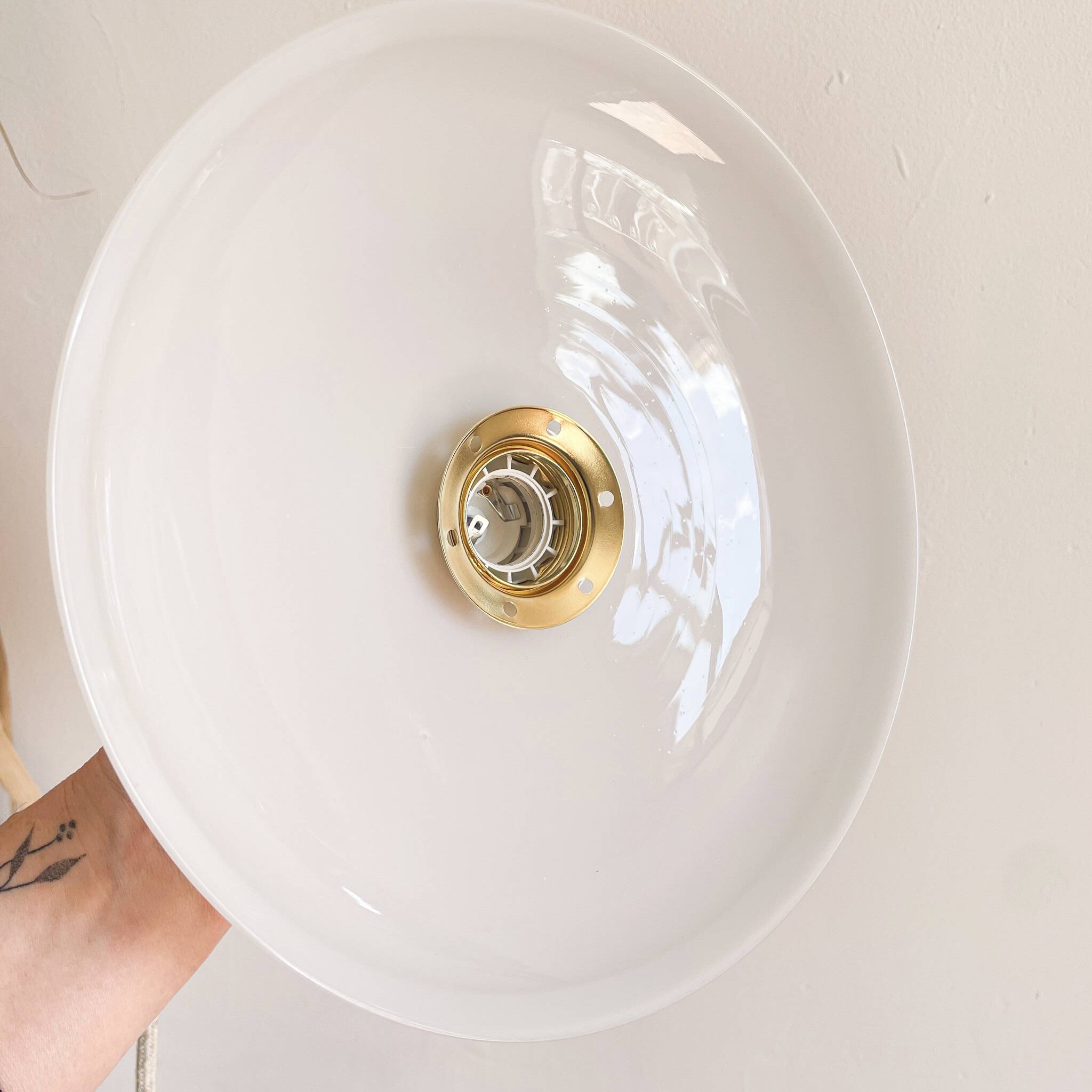 White opaline pendant light