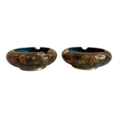 Cloisonné enamel ashtrays. Set of 2 ashtrays.