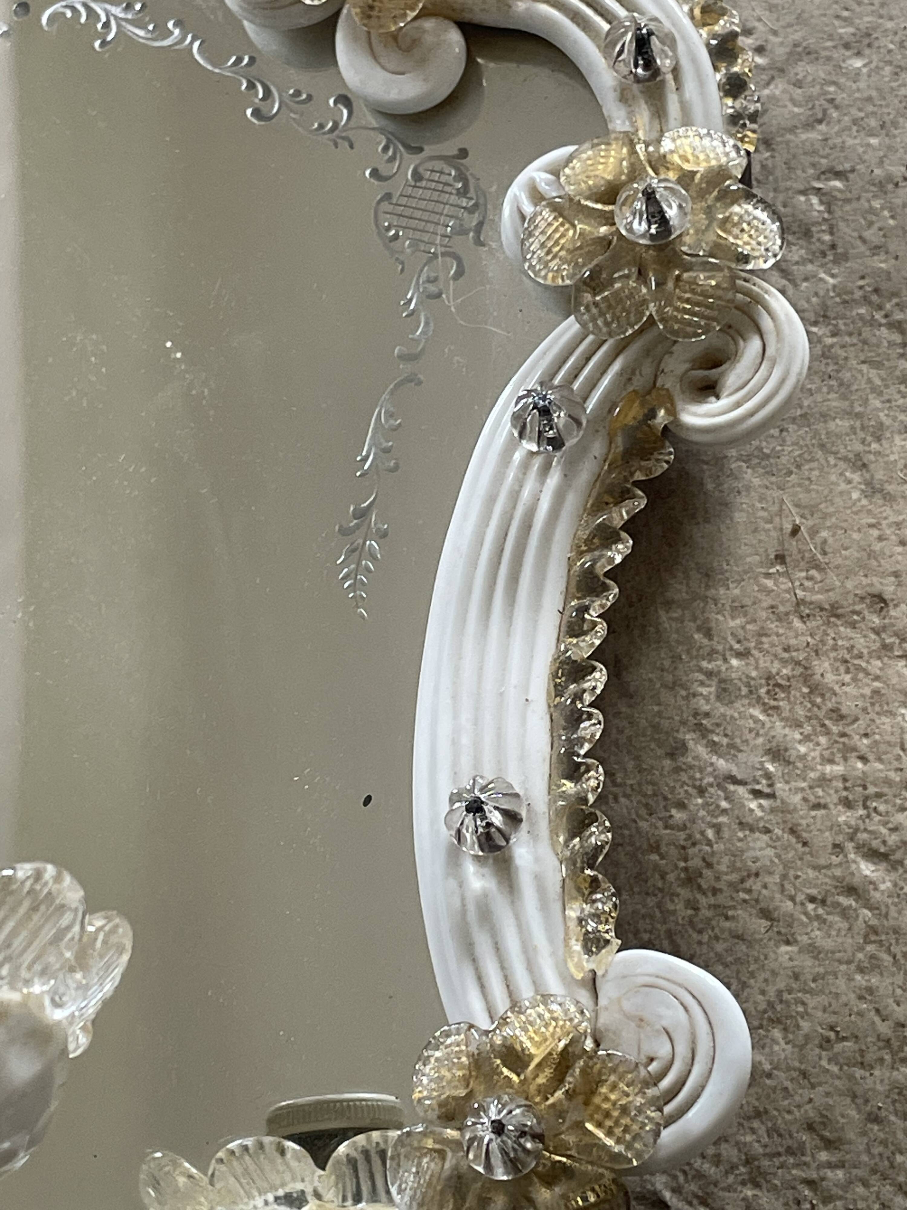 Murano glass mirror wall light