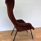 Original design fiberglass wing chair by Miroslav Navratil, 1970s