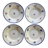 set of 4 Digoin soup plates, Mary Lou model